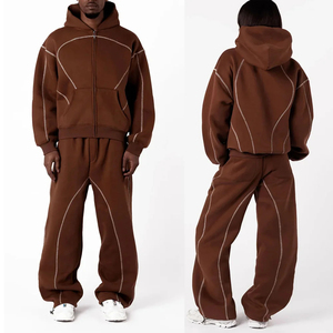 Conjunto Deportivo para Hombre, Traje de Entrenamiento para Gimnasio, Ropa Deportiva para Correr, Conjunto de Dos Piezas, Traje Deportivo Personalizado con Cremallera Completa y Corte Holgado - Product Image 1