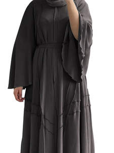 Robe Abaya pour femmes musulmanes en lin pakistanais, design 2026, design personnalisé, anti-froissement et respirante, couleur unie, vente en gros - Product Image 2
