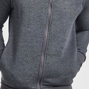 Ensemble de jogging unisexe en molleton premium gris anthracite uni |   Survêtement à capuche avec cordon de serrage, coupe classique |   Tenue de sport légère pour l'automne - Product Image 6