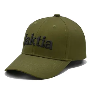 Casquette de baseball en tissu coton/polyester de haute qualité, à profil bas, avec visière incurvée à 6 panneaux, broderie 3D, couleur orange/verte - Product Image 4