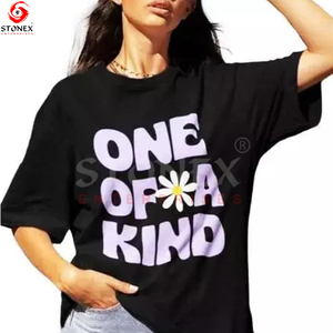 T-shirt vintage à la mode en gros de haute qualité pour femmes imprimé graphique Streetwear T-shirt en coton pour femmes de grande taille - Product Image 4