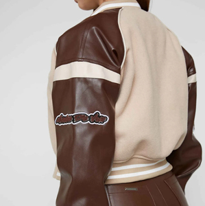 Veste de Baseball pour femmes véritable université universitaire respirant tour d'épaule tricoté avec décoration de broderie à rayures Camouflage - Product Image 5