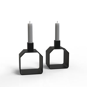 Bougeoir en métal de charme rustique fini or pour Noël et l'élégance de l'espace de vie - Product Image 2