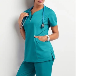 Personnalisable coupe ajustée unisexe de haute qualité à manches courtes infirmière vêtements de travail haut à la mode conception gommages médicaux pour l'hôpital - Product Image 6