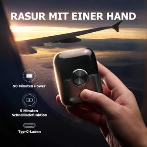 Afeitadora Eléctrica Inalámbrica para Hombre, Afeitadora de Láminas con 4 Cuchillas Flexibles, Resistente al Agua, Uso en Seco y Húmedo para Cabeza y Barba, Idioma de Funcionamiento Alemán, IPX7 - Product Image 5