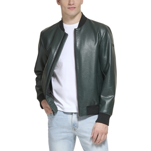 Conception de logo personnalisé, nouveau style de veste d'automne en cuir pour homme, avec col montant et logo sur le devant - Product Image 2