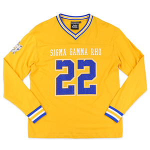 Camiseta de Manga Larga Sigma Gamma Rho Dorada para Mujer, Camiseta con Letras Griegas SGR, Top Deportivo, Ropa de Sororidad - Product Image 2