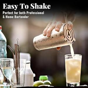Wholesale Manufacturer Stainless Steel Boston Cocktail <b>Shaker</b> Silver Bar Tool Mocktail Cocktail Mixer Mixing Glass Bartender - Product Image 6