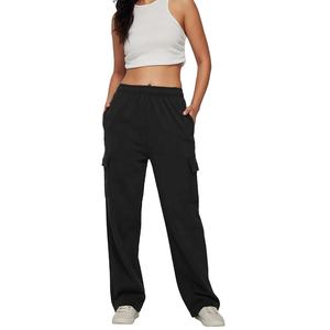 Haute qualité mode décontracté coupe ajustée polaire Flare femmes coupe ample jambe large Flare coton polaire pantalon femmes pantalon 2026 - Product Image 1