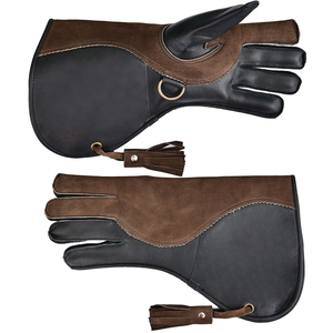 HAMII APPARELS Gants de fauconnerie de haute qualité Doublure en polaire douce Cuir de vachette Manipulation des oiseaux Couleurs personnalisées Toutes tailles Logo personnalisé - Product Image 3