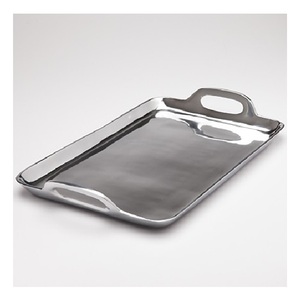 Bandeja de Metal para servir comida rápida para restaurante, mesa de comedor decorativa hecha a mano, forma rectangular recubierta de plata para uso de postres de Hotel - Product Image 3