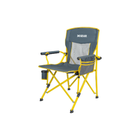 Chaise de camping moderne pour adultes, supportant jusqu'à 350 lb, dossier en maille respirante, accoudoirs en acier inoxydable, porte-gobelet, sac de transport portable