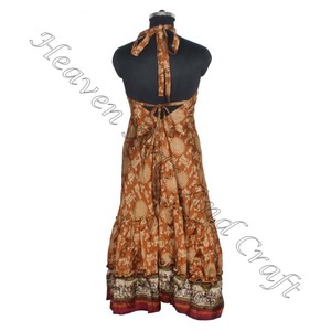 SD023 Saree / Sari / Shari indien et pakistanais vêtements de l'Inde Hippy Boho longue Unique Cool Maxi indien Vintage Sari robe - Product Image 2