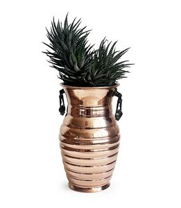 Jarrón de Cobre Estilo Rústico Hecho a Mano Shark Anatolia con Asa de Latón, Capacidad de 1650 ml, Jarrón Decorativo para Mesa, Ideal para Aniversarios - Product Image 2