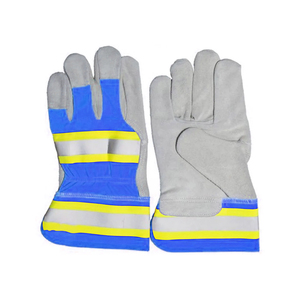Gants de travail en cuir de qualité supérieure Gants de soudage de construction Gants de soudage en peau de vache résistants à la chaleur Gants de sécurité en cuir - Product Image 6