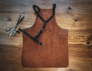Delantal Profesional de Cuero Genuino Unisex, Ropa de Trabajo Resistente a la Abrasión, Múltiples Bolsillos, Detección de Agujas, Reutilizable, Sin Costuras - Product Image 3