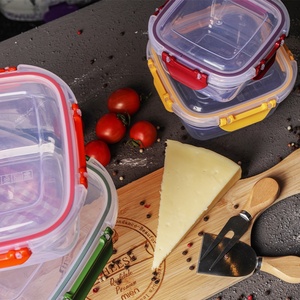 Square Airtight PP <b>Plastic</b> <b>Food</b> Container Set 4 500ml 900ml 1500ml 2400ml Colored Locking Lids Microwave Safe Kitchen <b>Storage</b> - Product Image 6