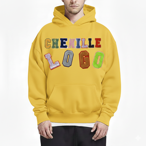 Sudadera con Capucha de Chenilla con Logotipo Bordado Personalizado de Última Moda para Hombre, Estilo Casual Urbano, Sudadera con Letras Geek de Hermandad - Product Image 6