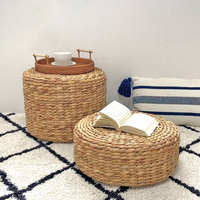 Poufs en jacinthe d'eau au prix le plus bas, tabourets tissés à la main, poufs compressés, ottomanes