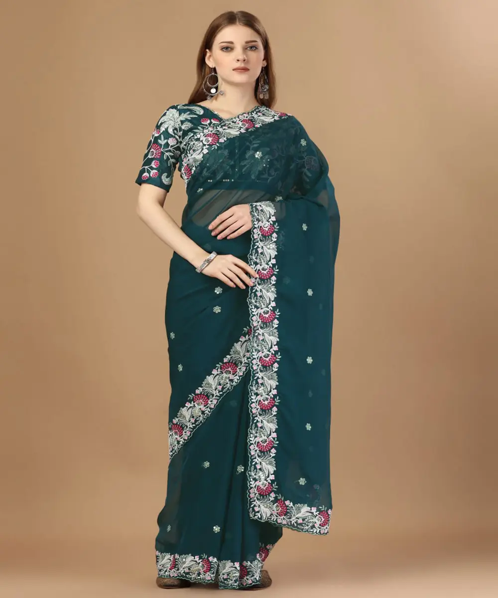 I nostri sari da ufficio sono disponibili in una varietà di tessuti tra cui lino e banarasi e ricamo jacquard lavoro prezzo all'ingrosso