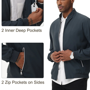 2025 Offre Spéciale hommes Bomber vestes mode élégant léger coupe-vent printemps automne décontracté fermeture éclair rue Style Bomber veste - Product Image 3