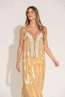 Robe longue sexy pour femmes, robe brodée, dos nu, à lacets, sans manches, nouvelle collection 2026, vêtements ethniques traditionnels