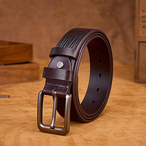 Cinturón de cuero con diseño de cocodrilo al por mayor para hombres y mujeres estilo de béisbol de lujo informal con pasador de acero para hebilla - Product Image 4