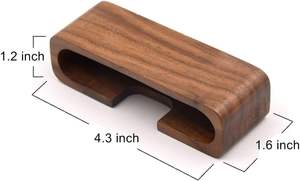 Paquete de 3 tarjeteros de madera de nogal para escritorio, organizador de tarjetas de madera, soporte para caja - Product Image 3