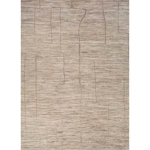 พรมขนสัตว์ถักมือลายเอนโทรปี สีเบจและสีน้ำตาล ลายแบบนามธรรม สำหรับทางเข้า ห้องโถง และห้องนั่งเล่น รุ่น La-1511 รูปทรงสี่เหลี่ยมผืนผ้า - Product Image 1