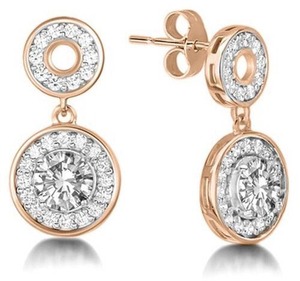 Boucles d'oreilles en diamant rond radiant à halo unique, 0,60 ct, diamant de laboratoire en platine, luxe élégant pour un usage quotidien, cadeau pour elle - Product Image 2