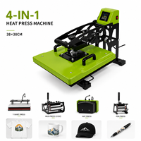 Máquina de Prensa de Calor Multifunción 4 en 1 de 15x15 Pulgadas para Camisetas, Tazas, Gorras, Bolígrafos, Equipo Profesional de Transferencia por Sublimación