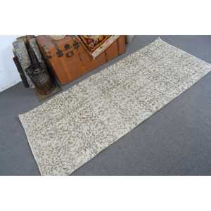 พรมขนาด 3x6.9 ฟุต, พรมตุรกีโบราณ, พรมขนสัตว์สีขาว - Product Image 1