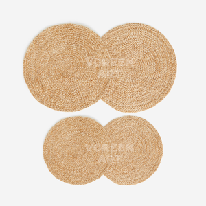 Elegant Handwoven Water Hyacinth <b>Round</b> Charger <b>Placemat</b> for Dining (Available Customization) - Product Image 2