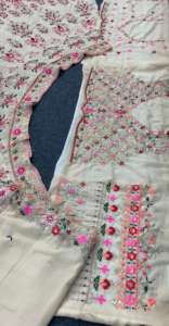 Élégant Faux Georgette Lehenga Choli À La Mode Indien Pakistanais Broderie Paillettes Coupe Travail Avec Cancan & Canvas Patta - Product Image 5