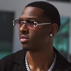 แว่นกันแดดคลาสสิก กรอบทอง 14K เลนส์เพชรโมอิสซาไนต์ สีส้มไล่ระดับขาว ทรงรีทันสมัย น้ำหนักเบา วัสดุคาร์บอนไฟเบอร์ PC - Product Image 2