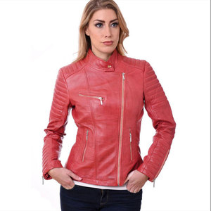 Veste de moto en cuir véritable de couleur unie pour femmes, tenue décontractée, doublure respirante en satin, service OEM de qualité supérieure - Product Image 6