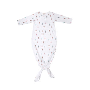 Newborn Girls Soft Cotton Night Gown Comfortable Long Sleeve Baby Sleep Suit With Knot Design Kids Clothes - Product Image 6