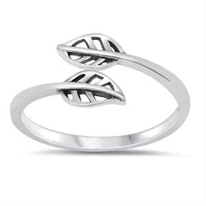 925 argent Sterling feuille conception anneaux à la main en argent uni décontracté feuilles anneaux poids léger bijoux anniversaire cadeau pour les femmes - Product Image 1