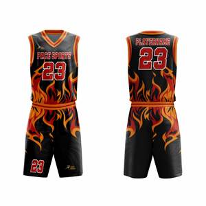 Nouveaux ensembles d'uniformes de basket-ball au style unique, grande taille, respirants, 100% polyester, imprimés dans des couleurs attrayantes - Product Image 6