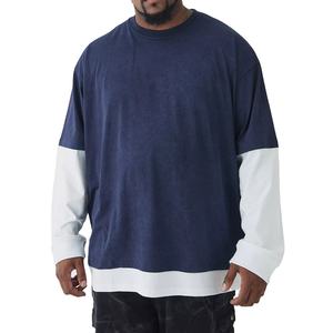 New Acid Wash Oversized Cotton Tee Unisex Loose Fit T Shirt for Mens Streetwear with 90s Acid Wash <b>Aesthetic</b> Double Layer Long - Product Image 4