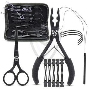 Tijeras Profesionales de Metal Negro Mate, Venta al por Mayor, Acero Inoxidable de Grado Quirúrgico, Color Personalizado, para Extensiones de Cabello - Product Image 2