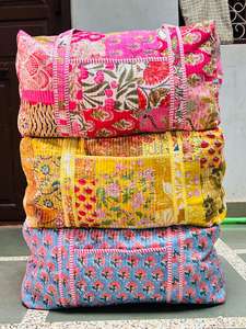 Bolsa de Viaje de Fin de Semana Moderna, Estilo Bohemio, Acolchada a Máquina, con Estampado Veraniego, de Algodón Estampado a Mano, para Gimnasio o Compras - Product Image 6