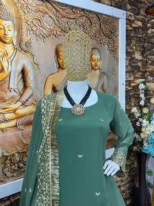 PARTY WEAR LOOK <b>TOP</b> AND LAHENGHA <b>WITH</b> EMBROIDERY WORK - Product Image 6