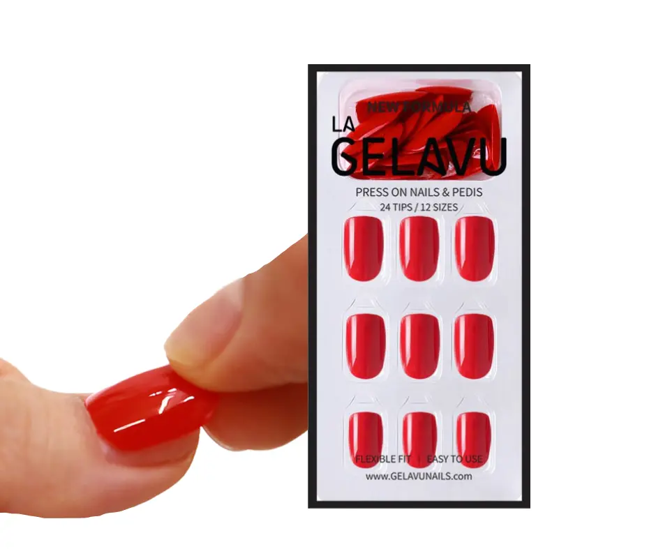 GELAVU Square Fake nail art made in Korea Artificial nails 60 colors reusable Easy and quick to attach nail tips