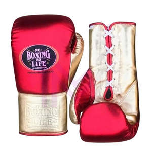 Guantes de Boxeo Profesionales Nuevos de Marca de Tendencia «No Boxing No Life» de Alta Calidad en Piel Metálica Original para Combate Profesional - Product Image 5
