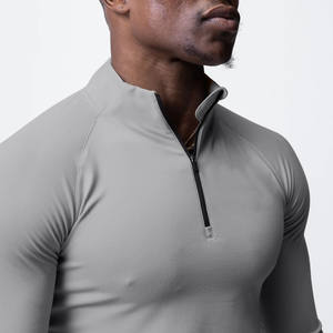 Chemises de sport de haute qualité pour hommes, vêtements de sport de fitness, vêtements de sport pour la salle de sport, demi-zip, vêtements actifs pour hommes - Product Image 3
