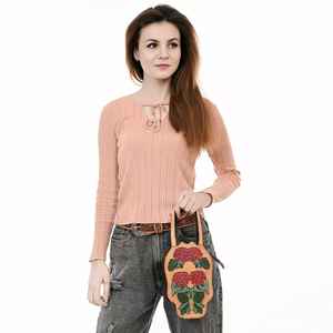 Western Tooled Leather Sling Bag fabricante de alta calidad de cuero genuino Messenger Bag - Product Image 4