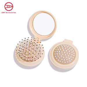 Korea Macarons Portable Carry <strong>Comb</strong> Solid Color Gasbag Air Cushion Makeup <strong>Mirror</strong> for Massage Tools - Product Image 5