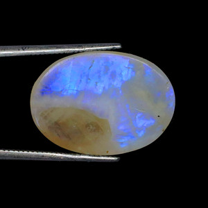 Amazing Rainbow Moonstone Cabochon Gemstone - Blue Flashy White Rainbow Gems - Smooth Loose Moonstone - Product Image 6