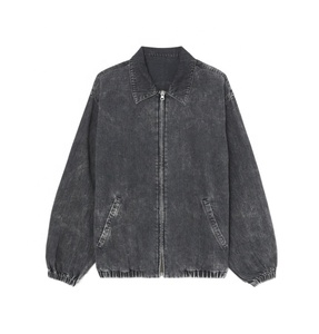 Custom Wash Heavy <b>Canvas</b> <b>Work</b> <b>Jacket</b> With Lined Vintage Worker <b>Jacket</b> Zip Up Acid Wash Men <b>Jacket</b> - Product Image 3